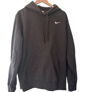 Nike Black Pullover Hoodie with White Swoosh